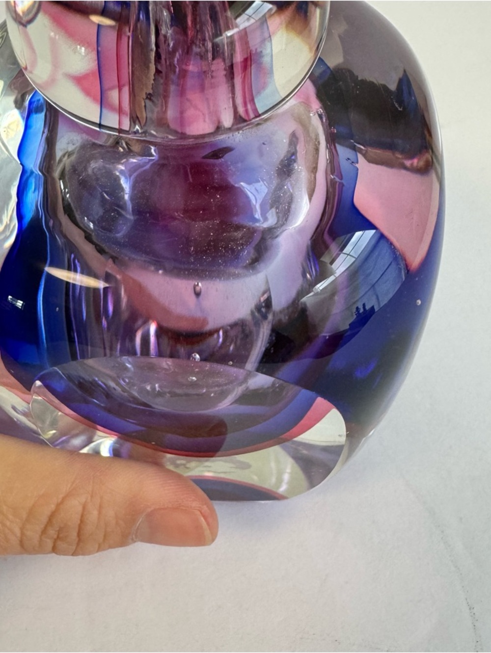 Vintage‎ Summerso Art Glass Bud Vase Purple Pink Blue Murano Style - Picture 7 of 10
